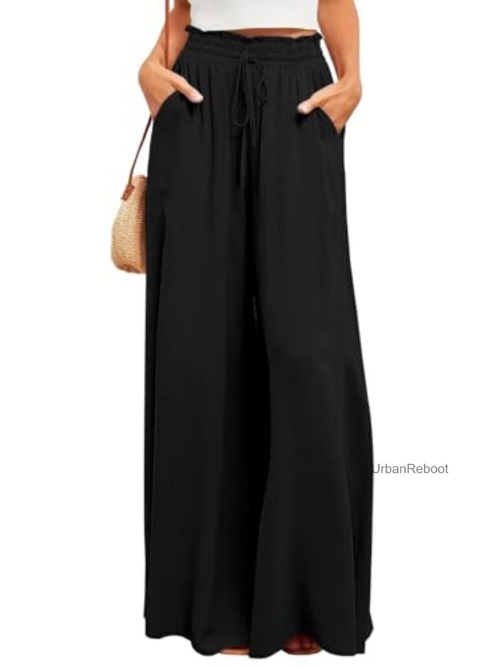 Women's Wide Leg Palazzo Pants High Waisted Flow Lounge Trousers with Pockets
